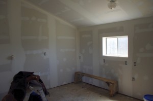 Drywalled Office Area